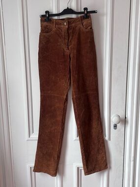 Women’s Vintage Danier Leather Brown Suede Pants Size 4 Lined
